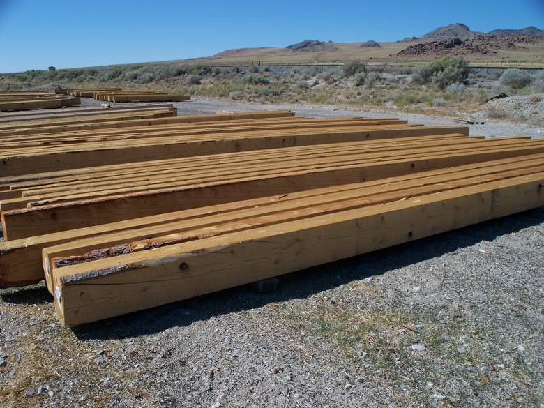 Rescued Timbers Bolted Together / The bolting helps the timbers to dry without degrading